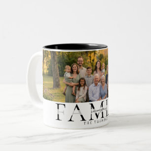 Elegant Familjenamn Minnessgåva Foto Present Två-Tonad Mugg