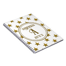 Elegant familjenamn monogram vit guld stjärnor