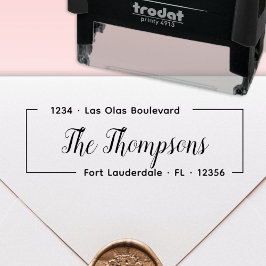 Elegant familjenamnskrift Returadress Självfärgande Stämpel