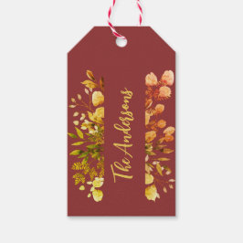 Elegant-familjens namn botaniska löv-bunt automon presentetikett