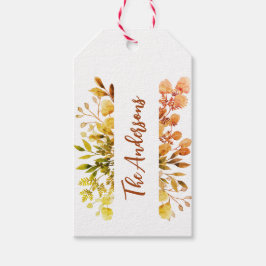 Elegant-familjens namn botaniska löv-bunt automon presentetikett