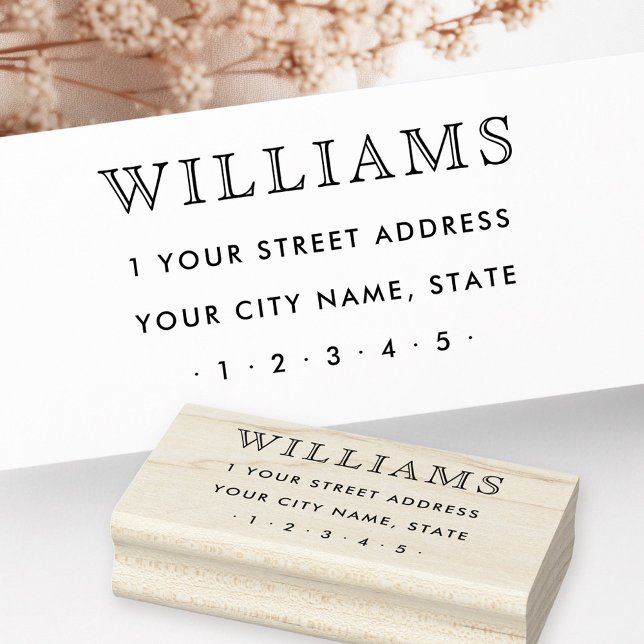 Elegant-familjens namn-returadress för efternamn stämpel (Elegant family name surname return address rubber stamp)