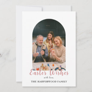 Elegant-familjfoto med minimal välsignelse av Påsk Julkort
