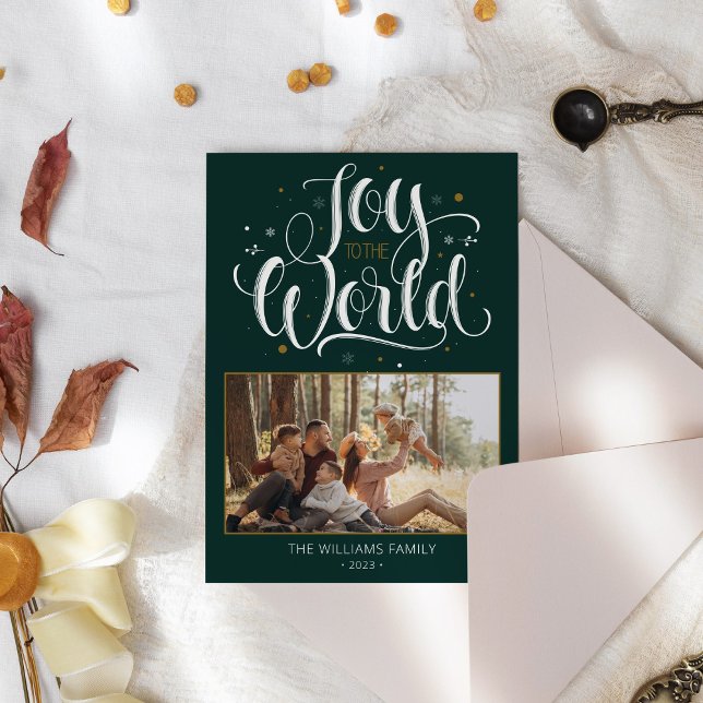 Elegant-familjfoto och Namn-jul Julkort (Skapare uppladdad)