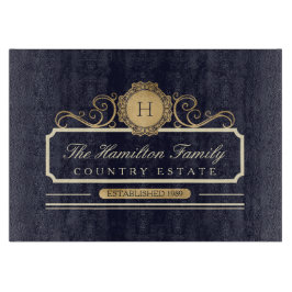 Elegant familjhem Monogram Guld Marinblå