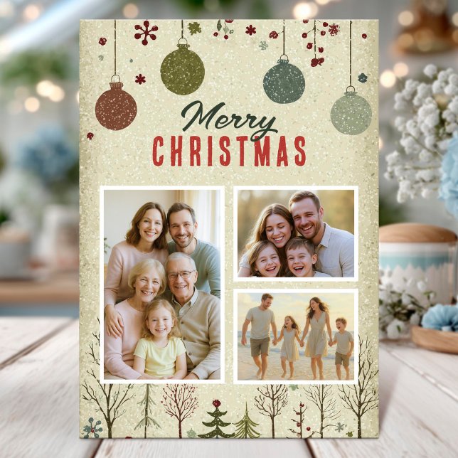 Elegant Family Christmas Photo Card Inbjudningar (Skapare uppladdad)