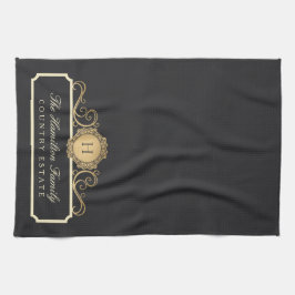 Elegant Family Home Monogram Charcol Kitchen Kökshandduk