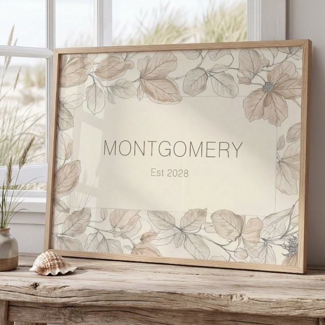 Elegant Family Last Name Wall Art Minimalist Sign Poster (Skapare uppladdad)