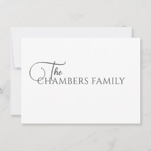 Elegant Family Namn Anteckningskort