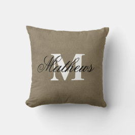 Elegant Family Namn Faux Suede Monogrammed Kudde