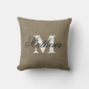 Elegant Family Namn Faux Suede Monogrammed Kudde