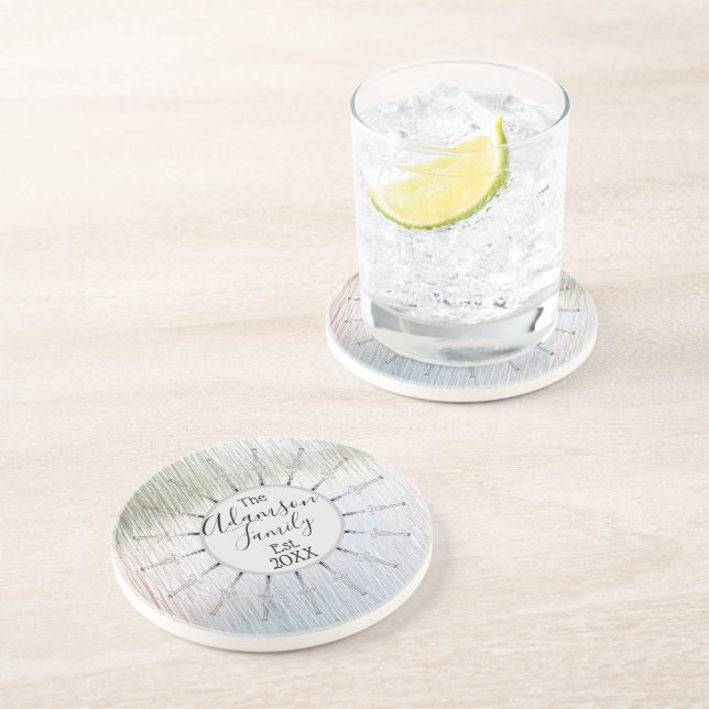 Elegant Family Namn Personlig Vintage Mandala Underlägg (Sidan)