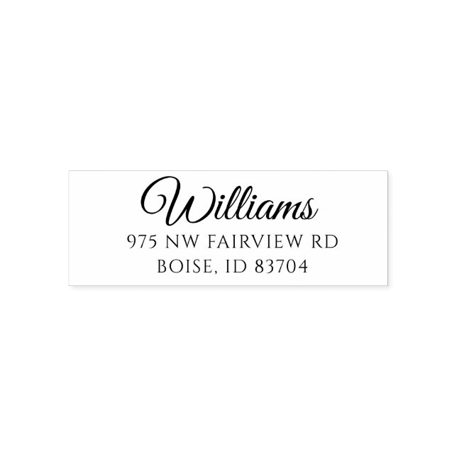 Elegant Family Namn Returadress Självfärgande Stämpel (Design)