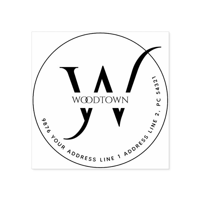 Elegant Family Namn returadress Stämpel (Tryck)