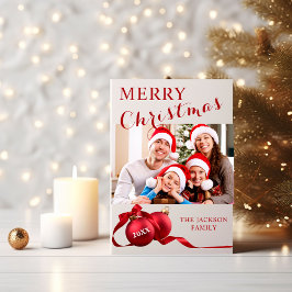 Elegant Family Photo Christas Card Inbjudningar