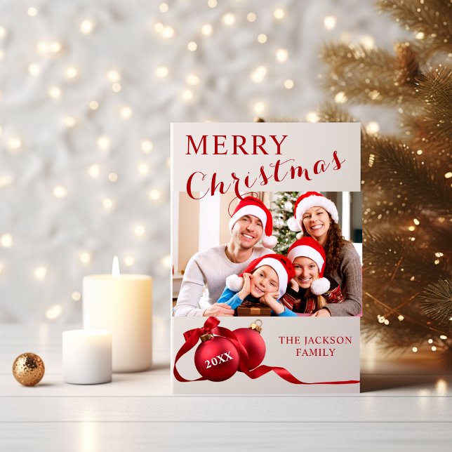 Elegant Family Photo Christas Card Inbjudningar (Skapare uppladdad)