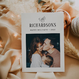 Elegant Family Photo och Namn | GLAD HELG Julkort