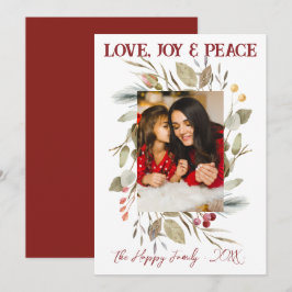 Elegant Family Photo Wandeberries Red Inbjudningar