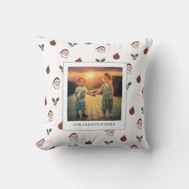 Elegant family photos personalized christmas kudde