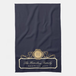 Elegant Family Reunion Guld Monogram-flottan Kökshandduk