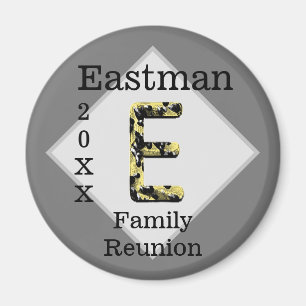 Elegant Family Reunion Keepsaké Brev E Monogram Magnet