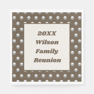 Elegant Family Reunion Silver Polka Dot Mönster Pappersservett