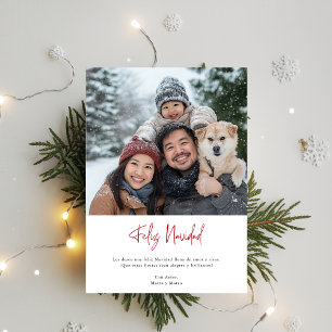 Elegant Family Roligt Photo Feliz Navidad jul Julkort