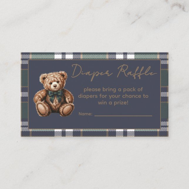 Elegant Fancy Bear R.L. tema blöja lotteri Tilläggskort (Framsida)
