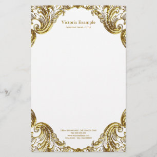 Elegant Fancy Guld Virvel Brevpapper
