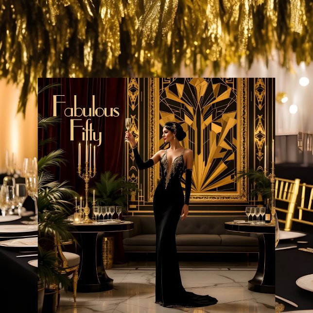 Elegant fantastisk 50-års 1920-tal Art deco dam Inbjudningar (Skapare uppladdad)