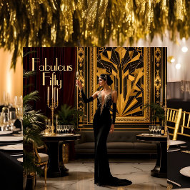 Elegant fantastisk 50-års 1920-tals Art deco dam Inbjudningar