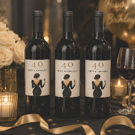 Elegant fantastisk födelsedagsvinetikett vinflaska etikett
