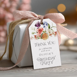 Elegant Fantasy Floral Birthday Thank You Presentetikett