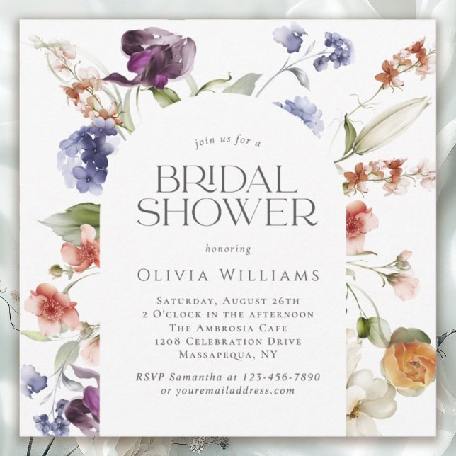Elegant Fantasy Floral Bridal Shower Inbjudningar (Available in both printed and digital download formats.)
