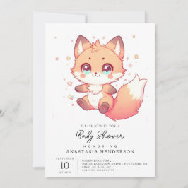 Elegant Fantasy Fox Baby Shower Inbjudningar