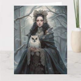 Elegant Fantasy Goddess Yuletide Greeting Card Kort