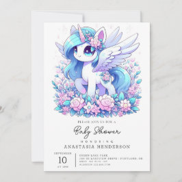 Elegant Fantasy Unicorn Baby Shower Inbjudningar