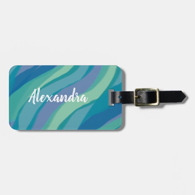 Elegant Färg Abstrakt Vattenfärg Bagagebricka (Horisontell Framsida)