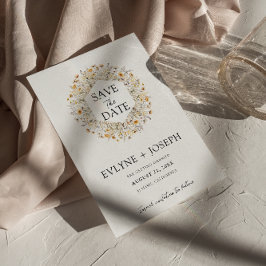 Elegant Färg Blommigt Modern Unik Boho Bröllop Spara Datumet