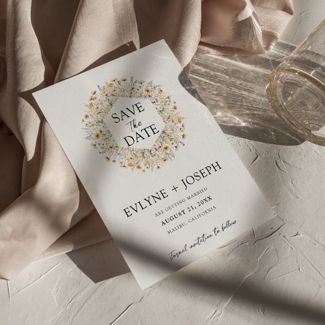 Elegant Färg Blommigt Modern Unik Boho Bröllop Spara Datumet (Skapare uppladdad)