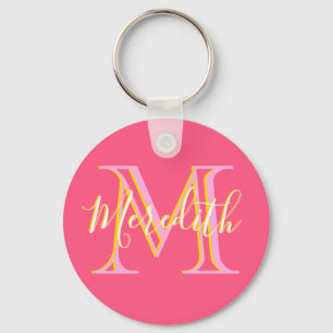 Elegant Färg Lilacs Guld Anpassningsbar Monogram N Nyckelring
