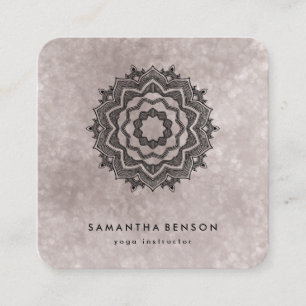 Elegant Färg Lotus Flower Logotyp Yoga Vatten Fyrkantigt Visitkort