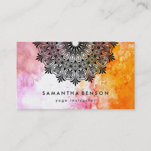 Elegant Färg Lotus Flower Logotyp Yoga Vatten Visitkort