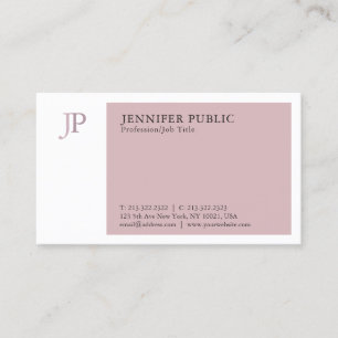 Elegant Färg Modern Professionell Monogram Plain Visitkort