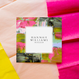 Elegant Färg QR-Abstrakt Färg Mönster Fyrkantigt Visitkort