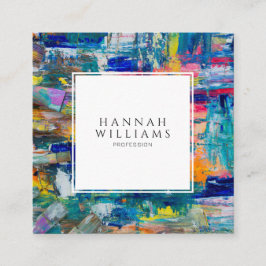 Elegant Färg QR-kod Abstrakt Mönster Painter Fyrkantigt Visitkort