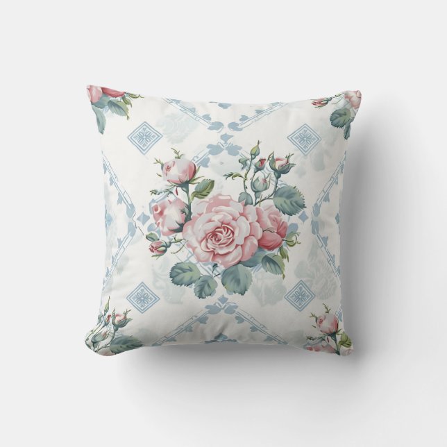 Elegant Färg Snyggt Romantisk Blommigt Chic Kudde (Framsida)