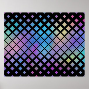 Elegant Färga geometriska diamanter Plattor Mönste Poster