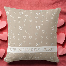 Elegant färgad Heart Mönster Kudde