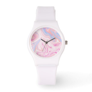 Elegant färgande pastellkrita rosa blå orange ma armbandsur